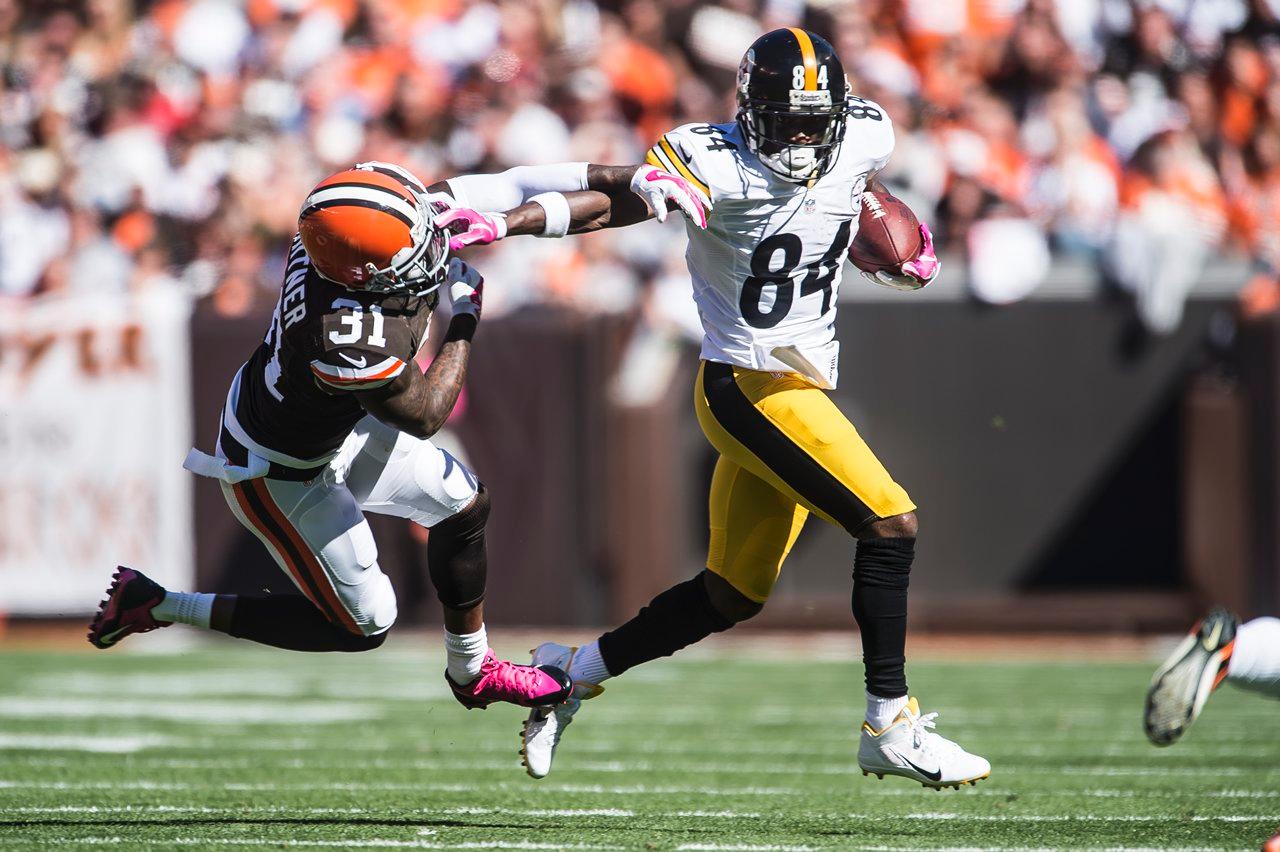 Punt returner Antwaan Randle El of the Pittsburgh Steelers runs by