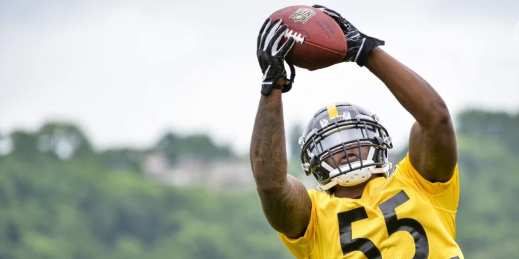 Pittsburgh Steelers linebacker Devin Bush works out during 2019 OTAs