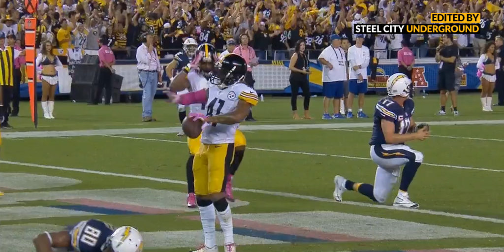 Antwon Blake picks off Philip Rivers on Monday Night Football