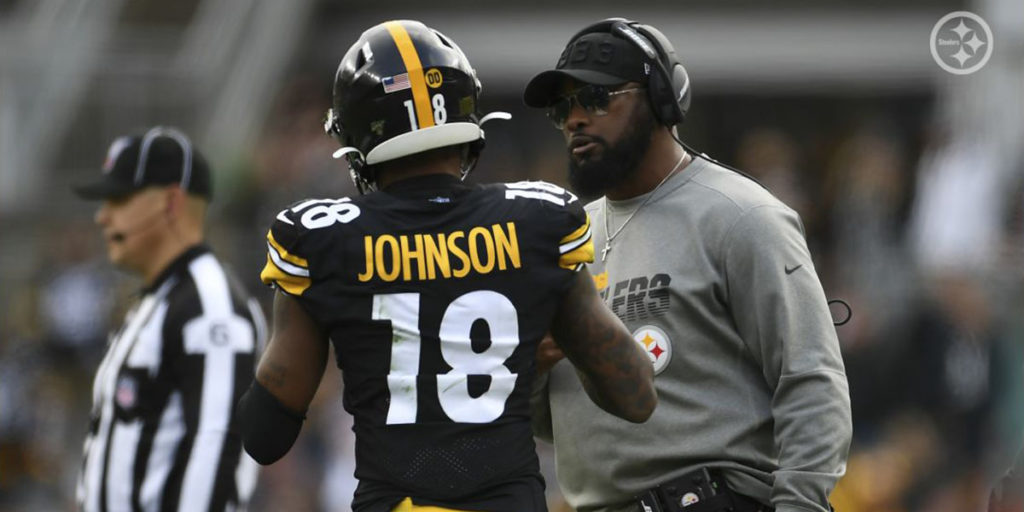 Pittsburgh Steelers head coach Mike Tomlin with Diontae Johnson