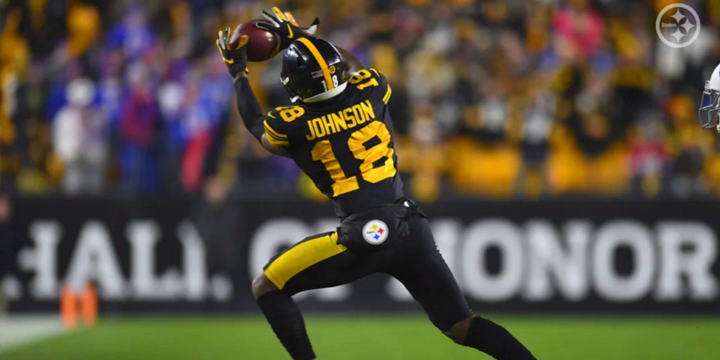 Pittsburgh Steelers rookie wide receiver Diontae Johnson makes a catch at Heinz Field during the 2019-20 NFL regular season