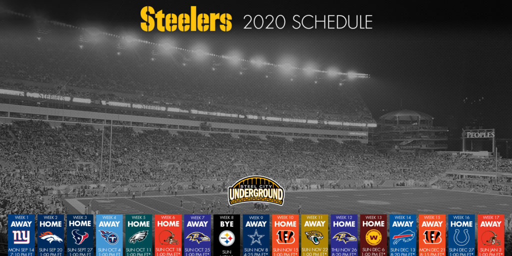 2020 Pittsburgh Steelers Schedule | Steel City Underground