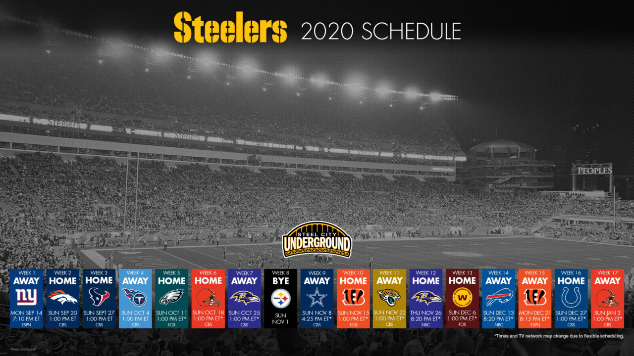 2019 Pittsburgh Steelers Schedule: Downloadable Wallpaper