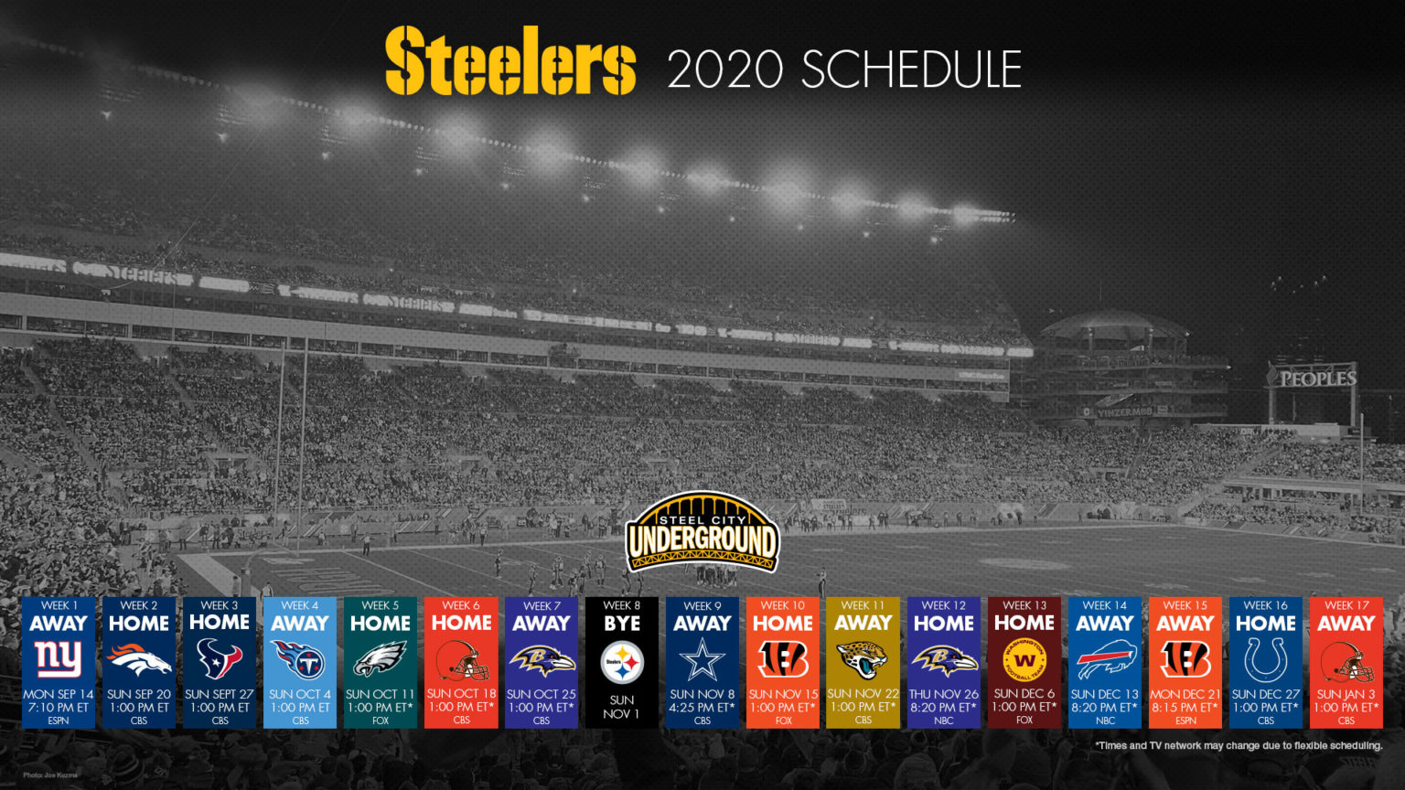 2020 Pittsburgh Steelers Schedule Steel City Underground