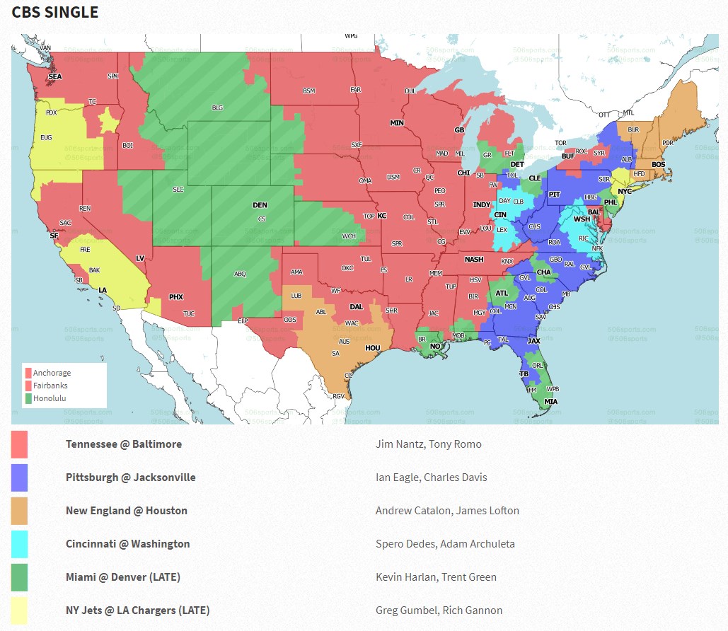 NFL TV Map 2020 Week 11