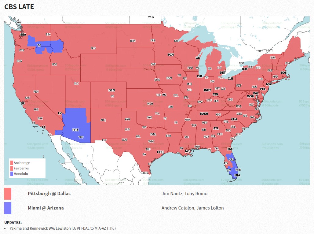 NFL TV Map 2020 Week 9