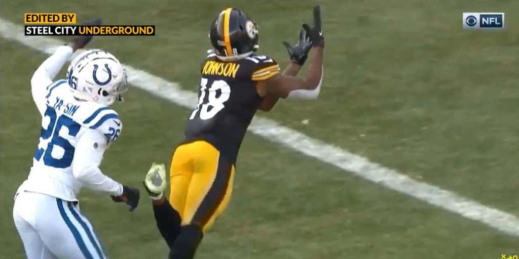 Watch: Diontae Johnson lays out for Roethlisberger deep touchdown strike