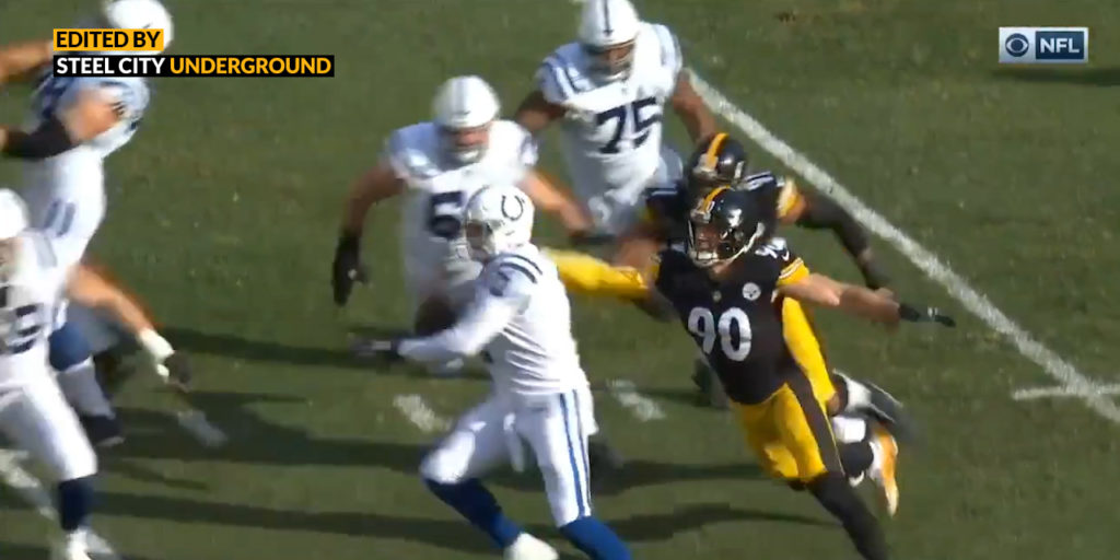 Watch: T.J. Watt's strip sack sets up Steelers first points against Indy