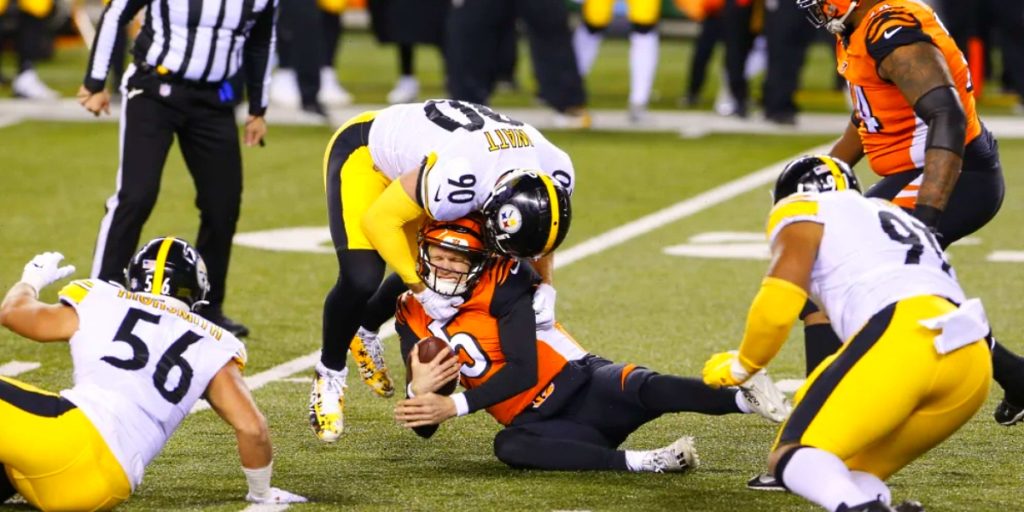 Pittsburgh Steelers TJ Watt, Alex Highsmith, and Stephon Tuitt vs Bengals