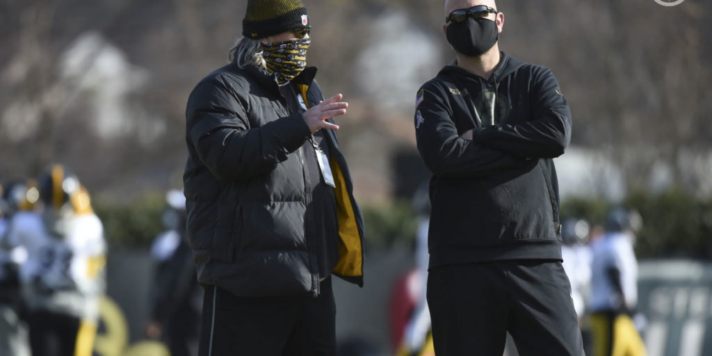 Pittsburgh Steelers coaches Randy Fichtner and Matt Canada