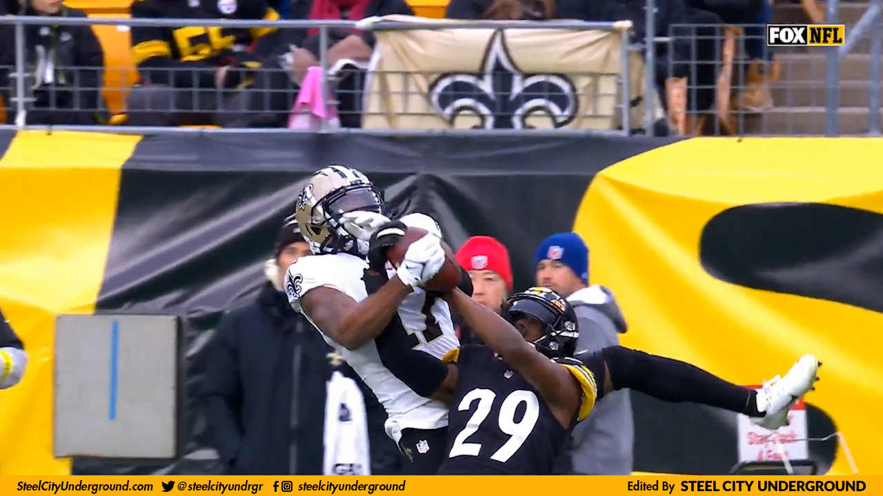 Photo: Steelers Levi Wallace Intercept Deep Pass Against Saints