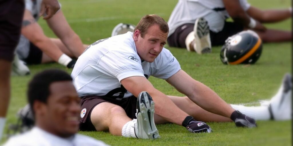 Tight end Heath Miller at rookie minicamp with the Pittsburgh Steelers in 2005