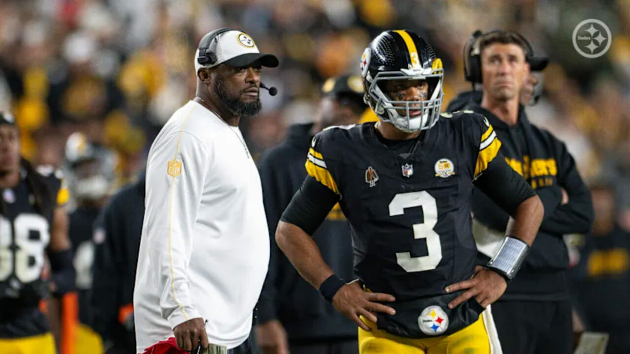 Mike Tomlin and Russell Wilson of the Pittsburgh Steelers